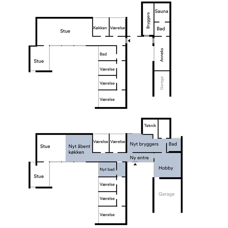 Plantegning af renovering