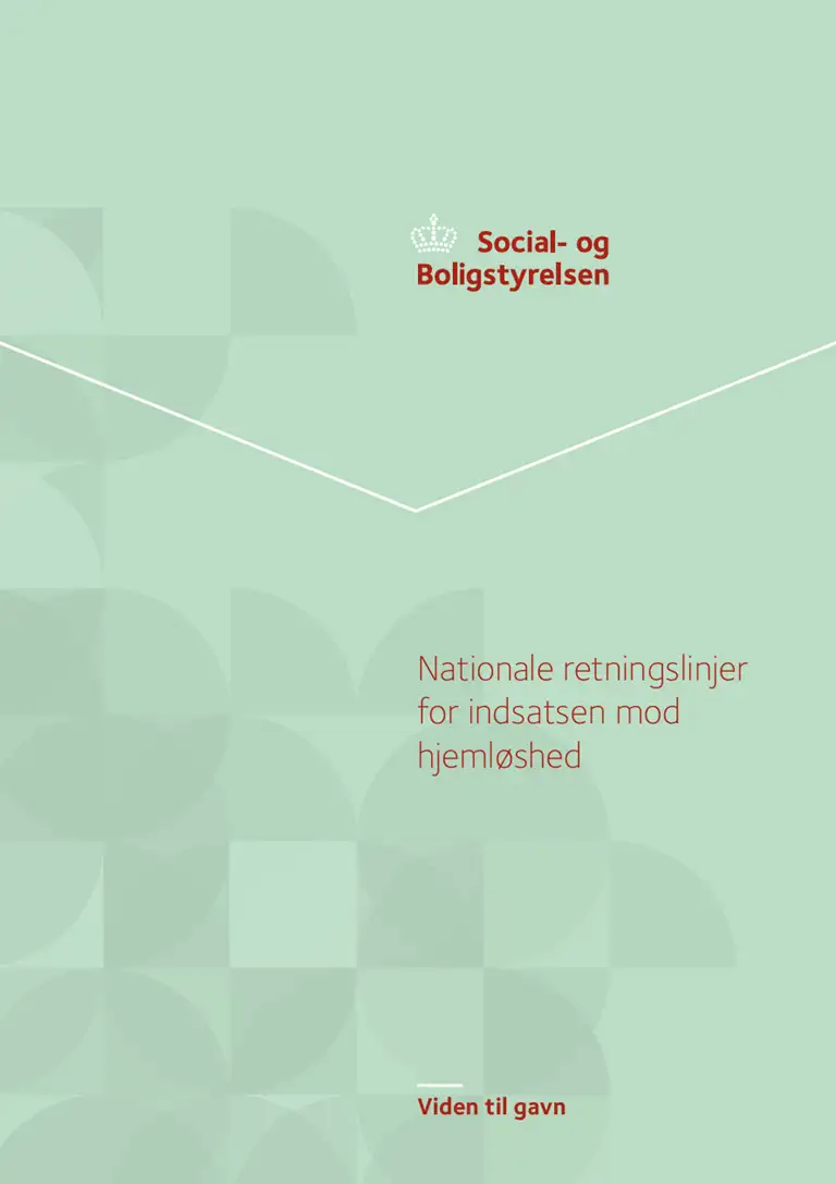 Forsiden på de Nationale Retningslinjer for indsatsen imod hjemløshed